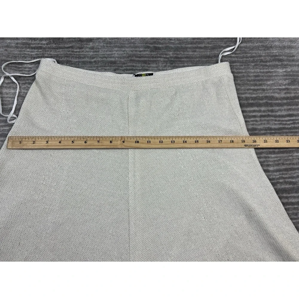 Robbie Sport Skirt Womens Large Beige Gold‎ Metallic Midi Pull On